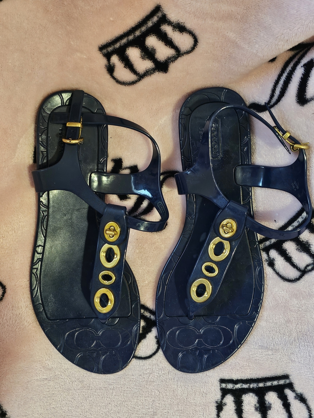 Coach Jelly T-Strap Sandals